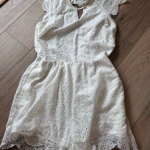 Express White Eyelet Romper